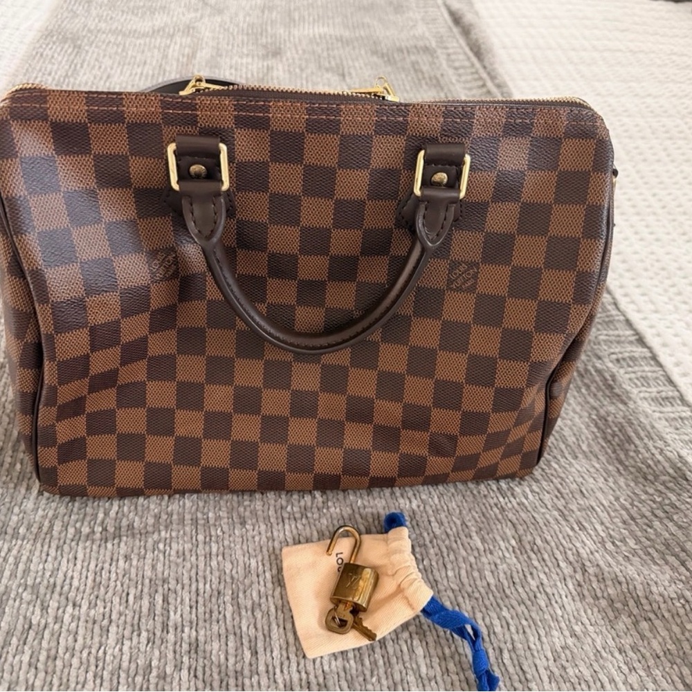 Authentic Louis Vuitton Checkered Satchel Damier Speedy 30 - Picture 2 of 10